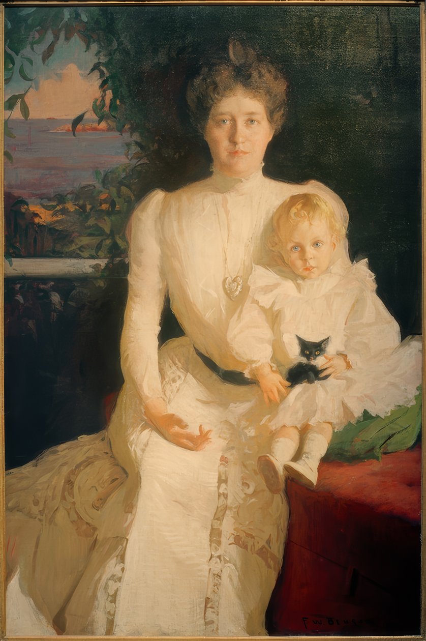 Emma Thaw med sønnen Alexander af Frank Weston Benson