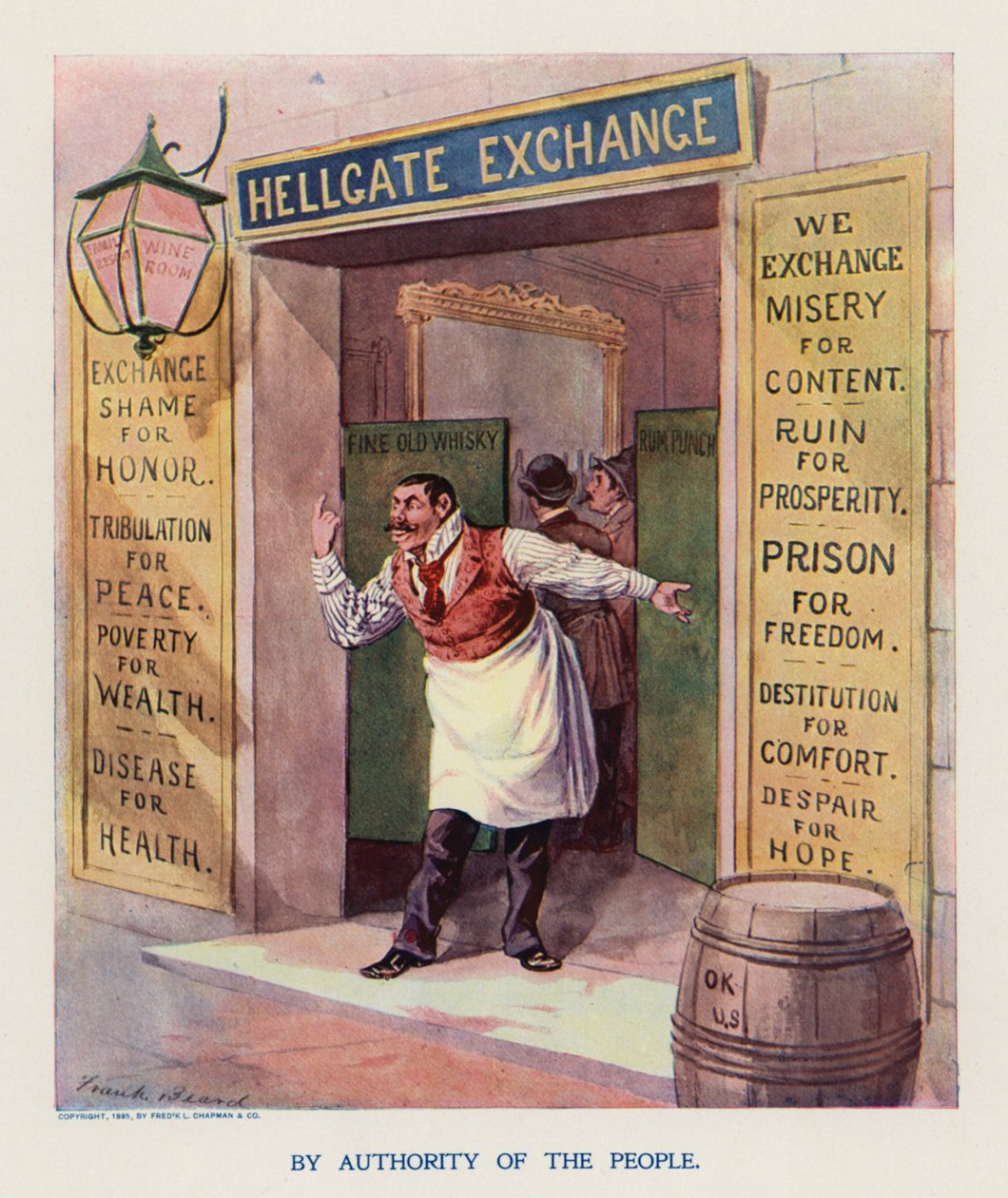 Ved folkets myndighed (farvelitografi) af Frank Beard