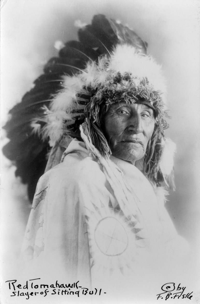 Red Tomahawk, dræber af Sitting Bull, ca. 1890-1910 (s/h foto) af Frank Bennett Fiske