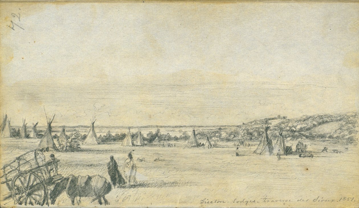 Siseton Lodges, Traverse des Sioux, 1851 af Frank Blackwell Mayer
