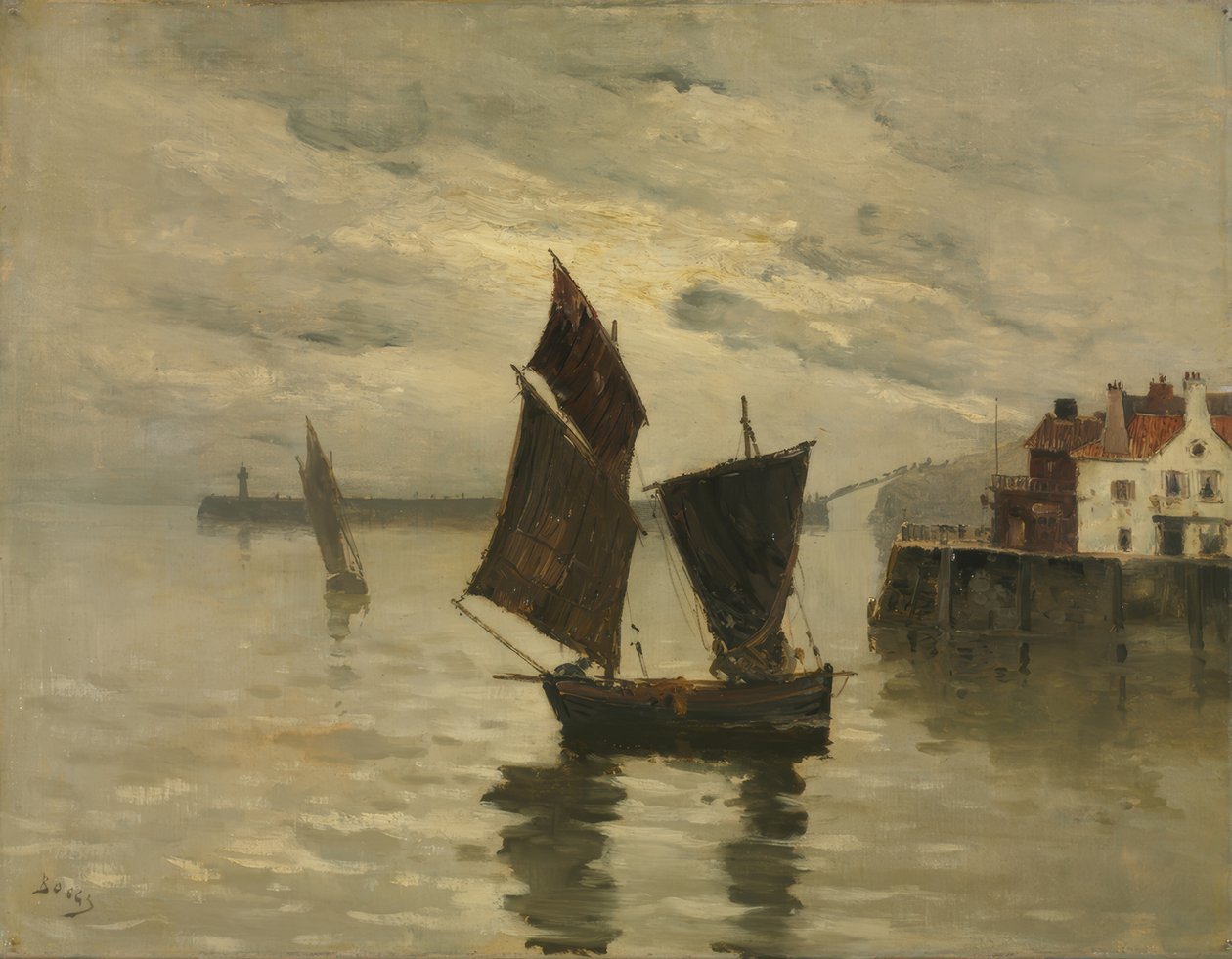 Havnescene af Frank Boggs