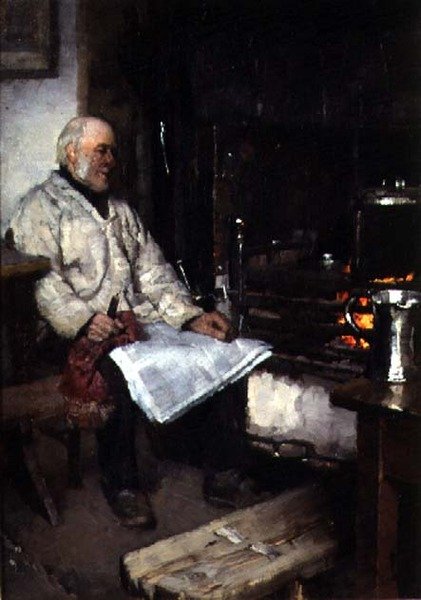 Vinter (olie på lærred) af Frank Bramley