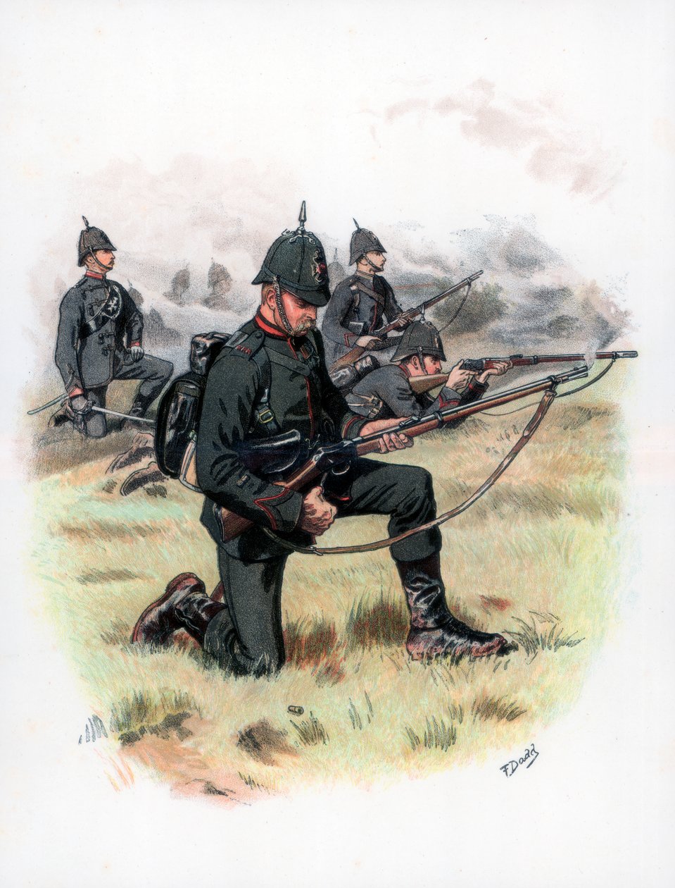 Marching Order, The Kings Royal Rifle Corps tidligere 60th Rifles, 1889. af Frank Dadd