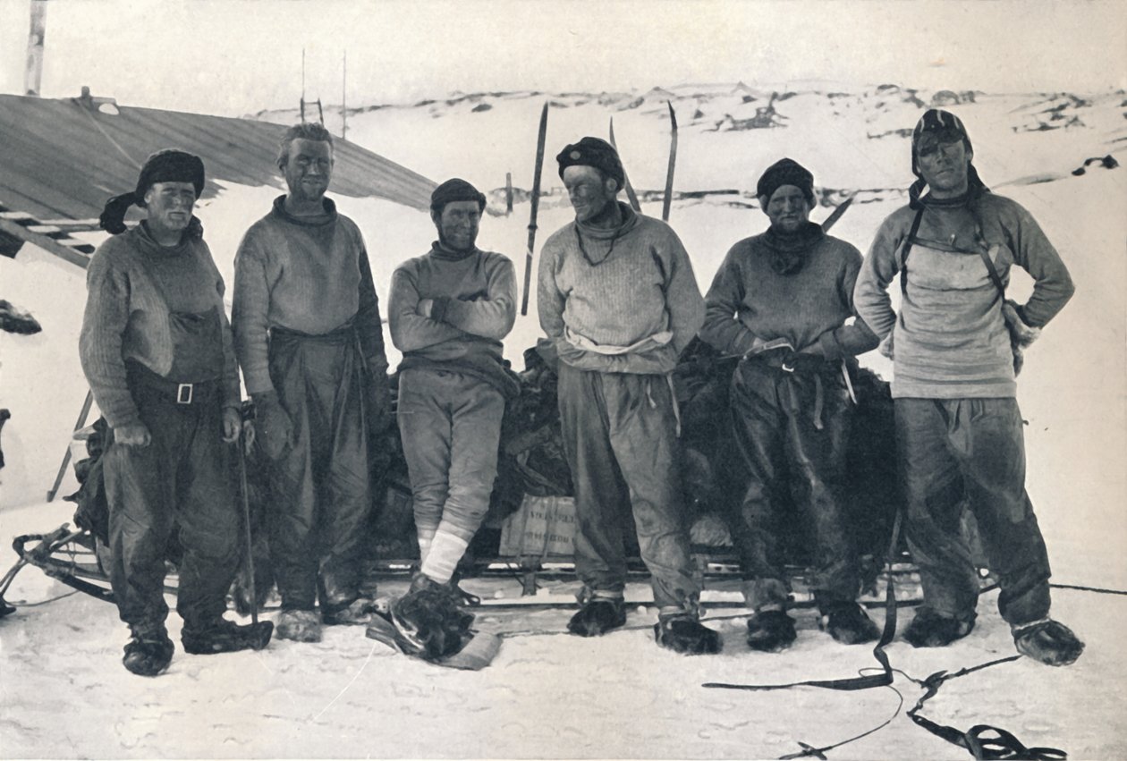 Løjt. Campbells Party på deres tilbagevenden til Cape Evans, 7. november 1912, 1913 af Frank Debenham