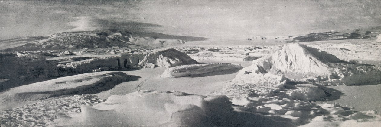 Den nedre Koettlitz-gletsjer, viser virkningen af tøvand, c1911, 1913 af Frank Debenham
