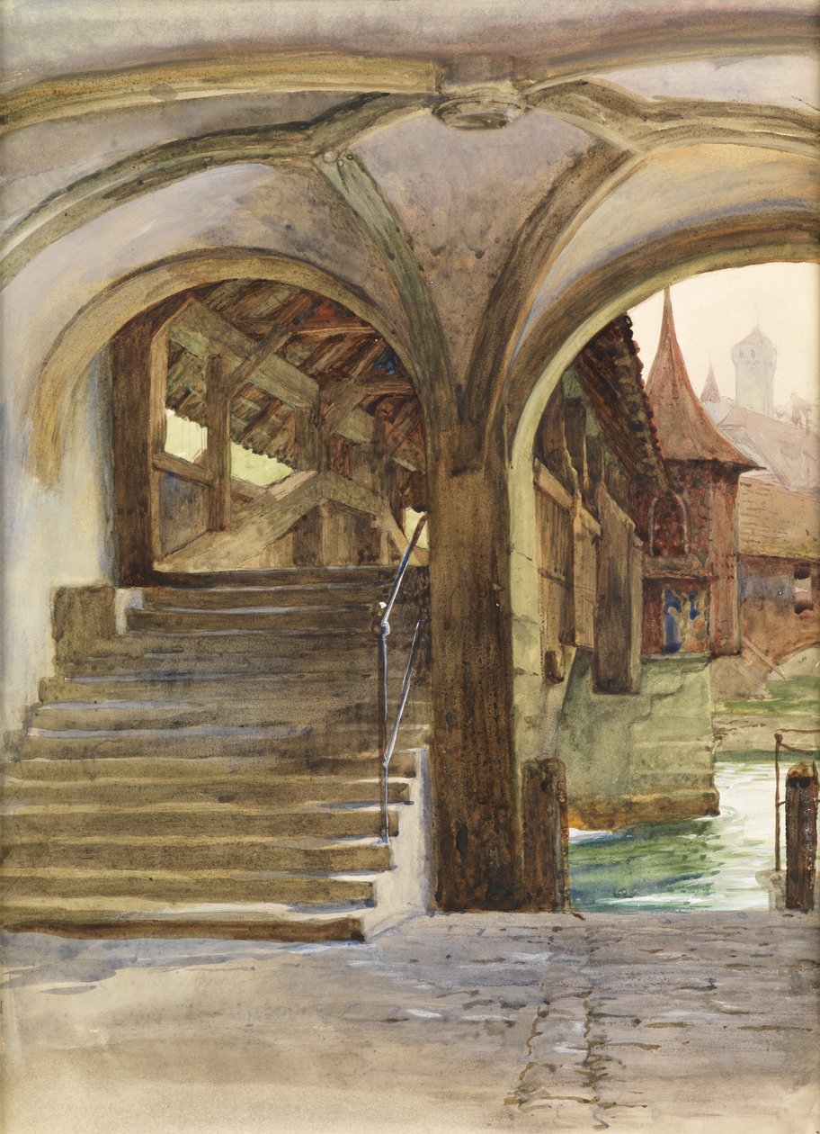 Broen ved Luzern af Frank Dicksee