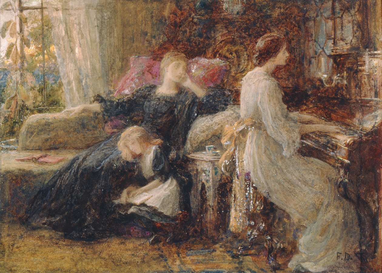 Erindringer, ca. 1886 (akvarel på papir) af Frank Dicksee
