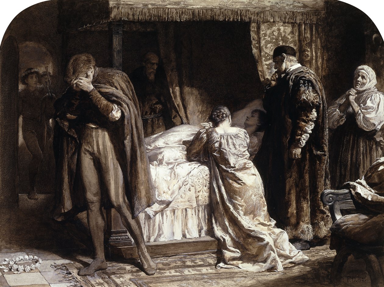Scener fra Romeo og Julie: Julies kammer af Frank Dicksee