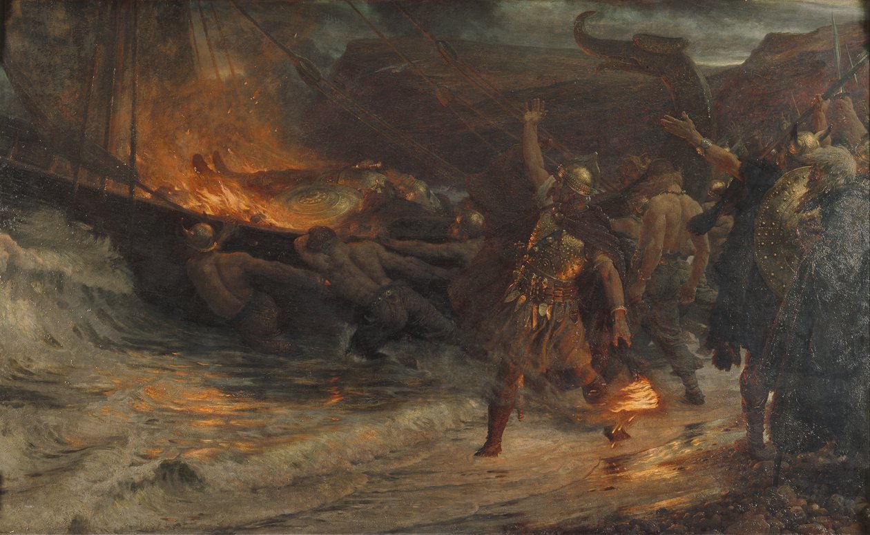 Begravelsen af en viking af Frank Dicksee