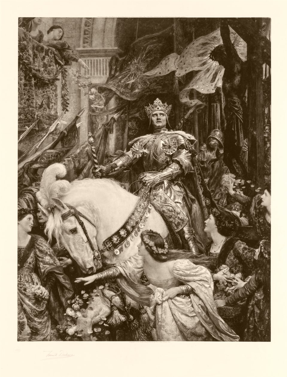 To kroner (fotogravure) af Frank Dicksee