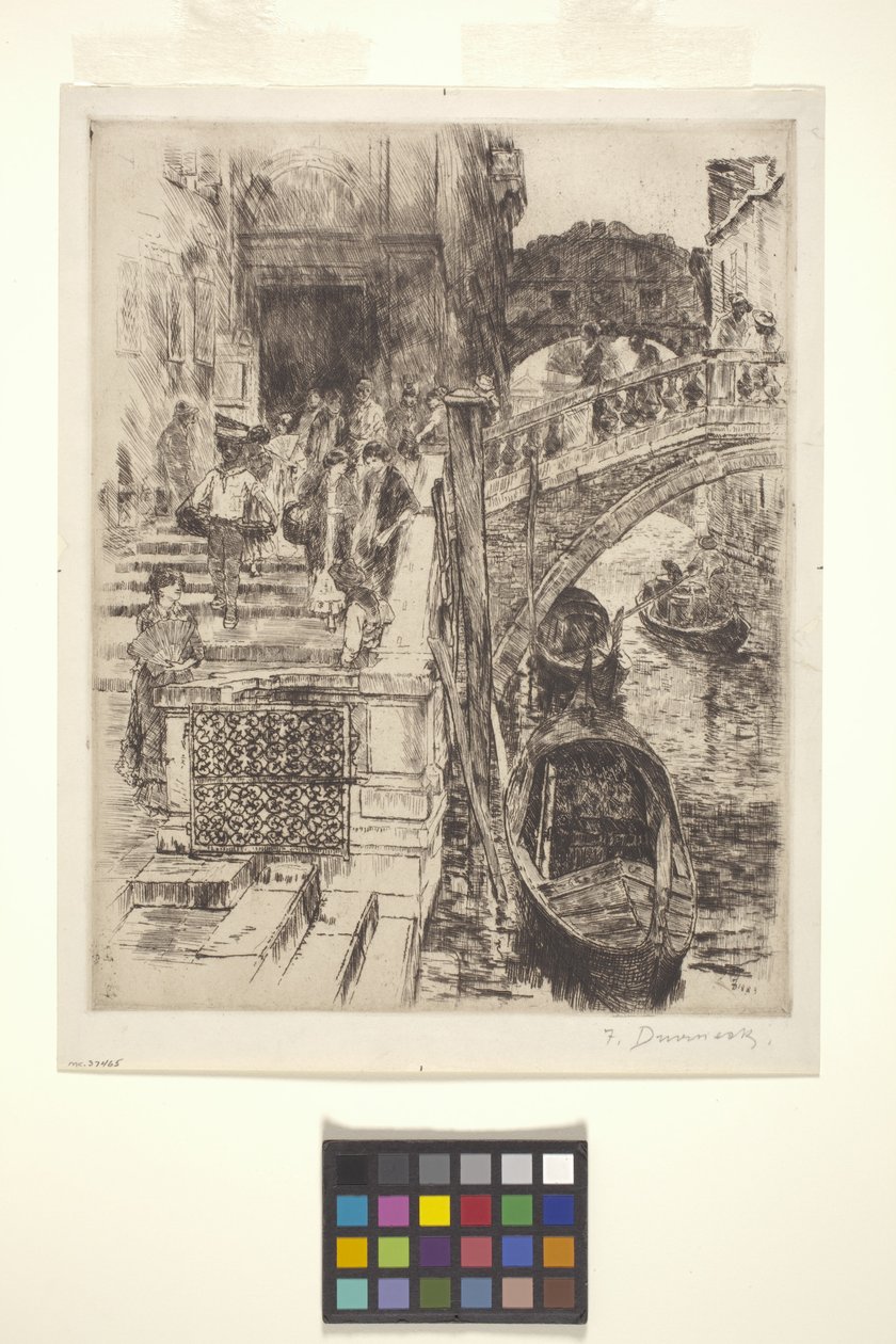 Sukkenes bro, Venedig (plade 1) (blæk) af Frank Duveneck