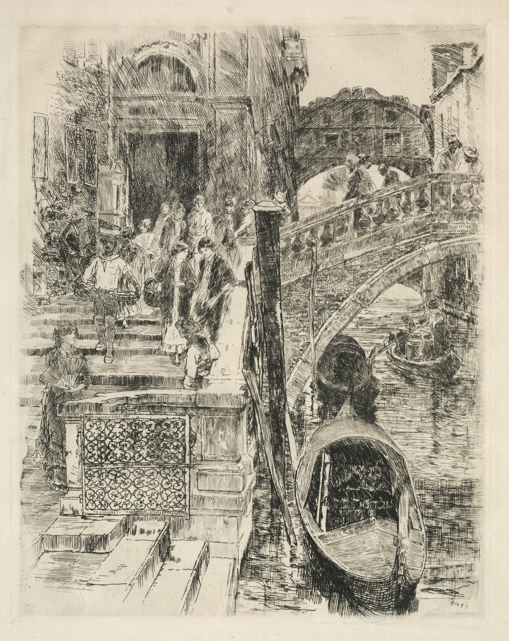 Sukkenes bro, Venedig, 1883. af Frank Duveneck