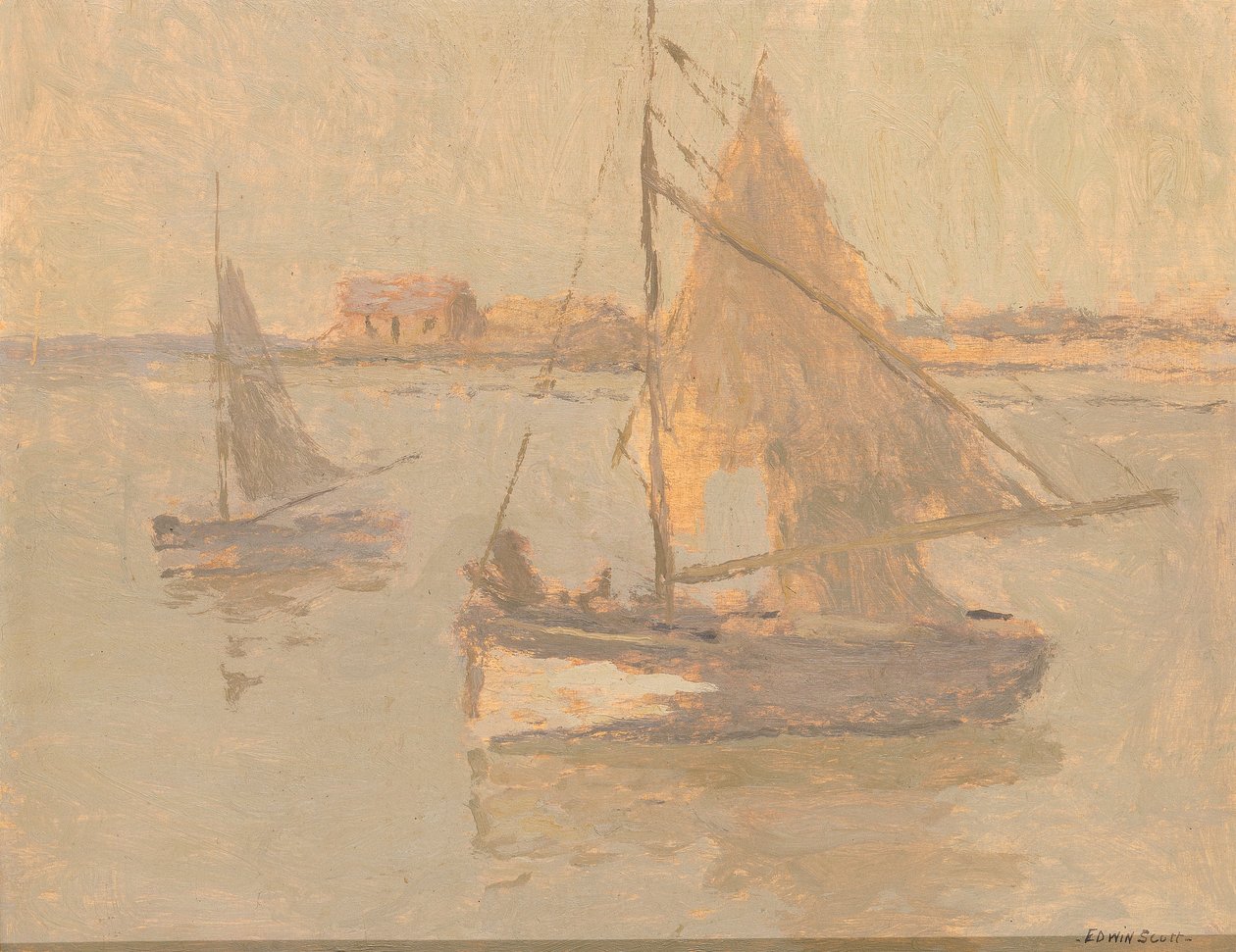 Honfleur Fiskerbåde nr. 1, n.d. af Frank Edwin Scott