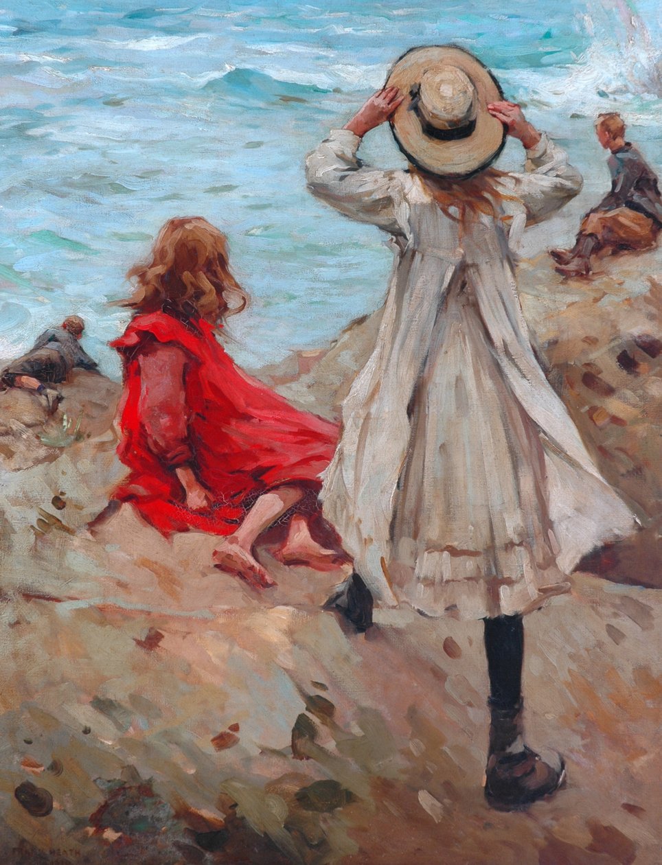 Børn ved havet, 1910 af Frank Gascoigne Heath