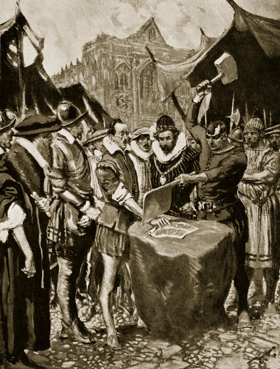 Stubbs har sin hånd skåret af, 1521, illustration fra 