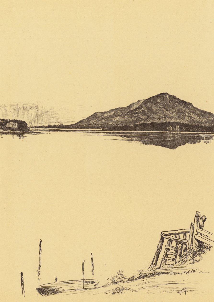 Windermere fra Newby Bridge (litografi) af Frank Greenwood
