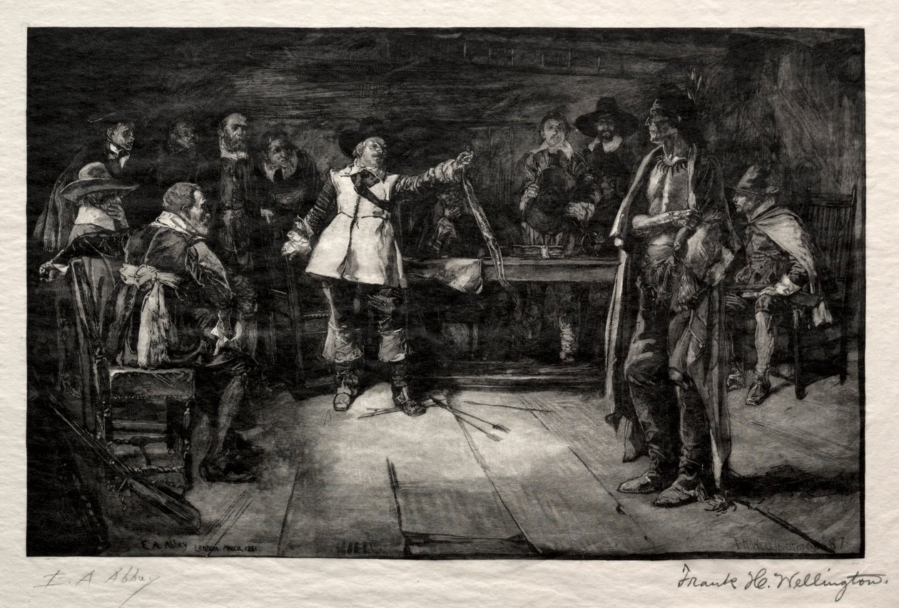 Miles Standishs Challenge, 1887. af Frank H. Wellington
