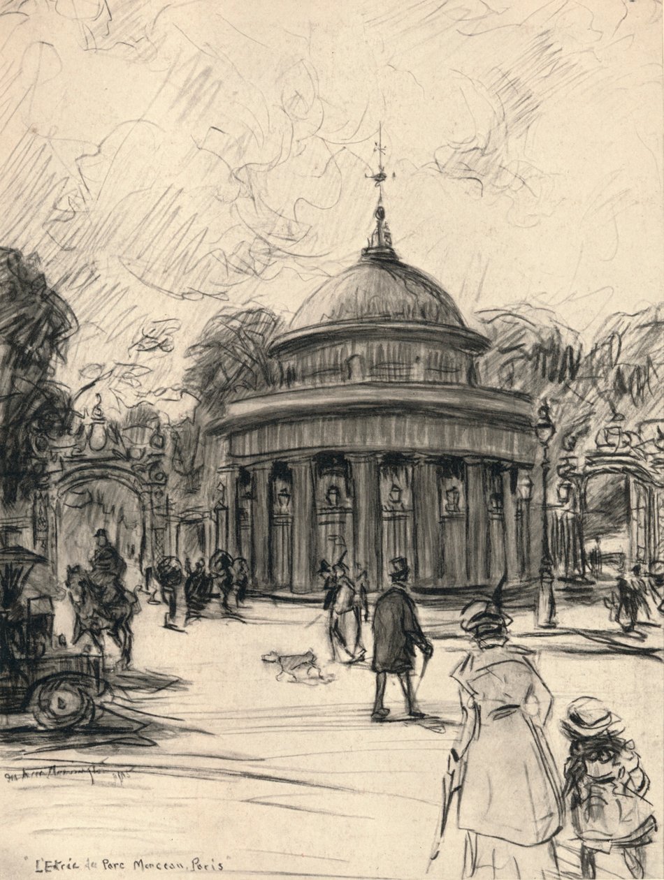 Indgang til Parc Monceau, 1915 af Frank Milton Armington
