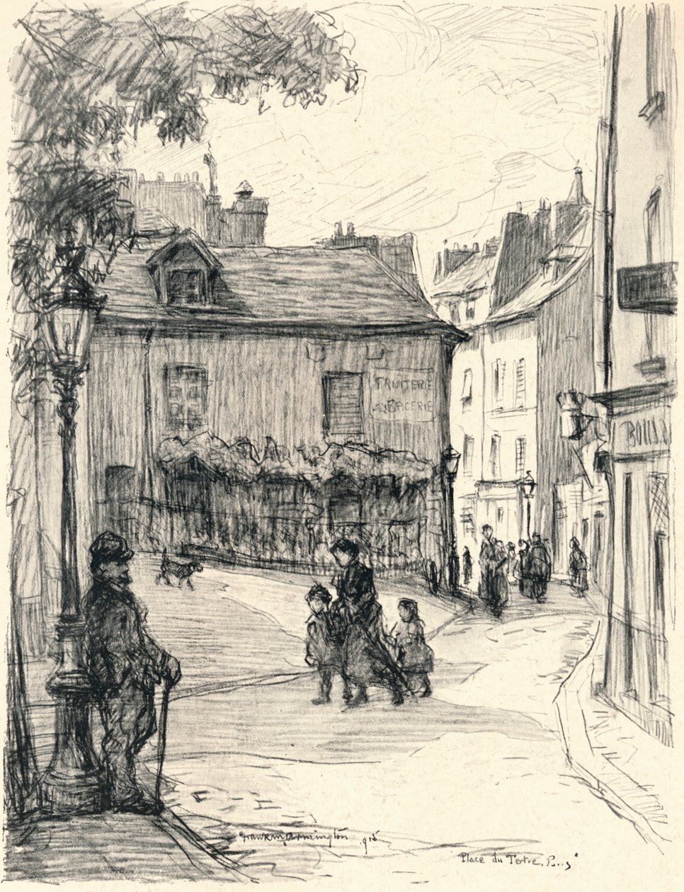 Place du Tertre, Montmartre, 1915 af Frank Milton Armington