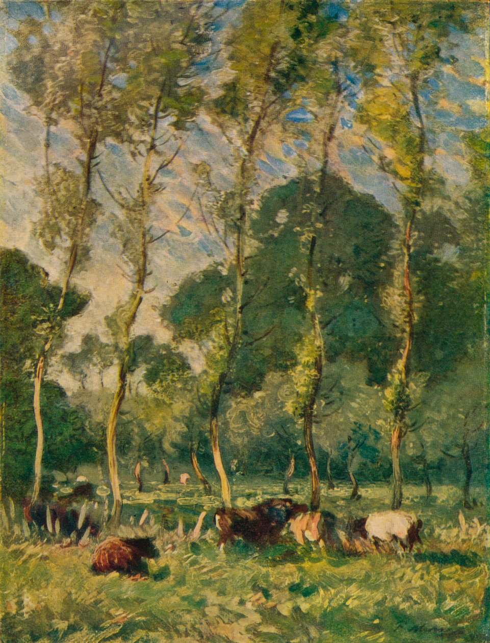 Græsgange ved La Madeleine, nær Montreuil, c1800-tallet af Frank Mura