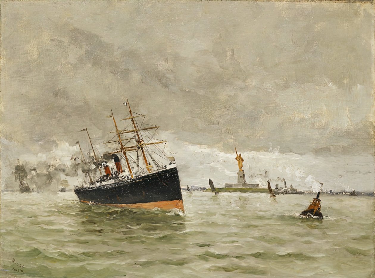 New York: Entering the Harbor, 1887. af Frank Myers Boggs