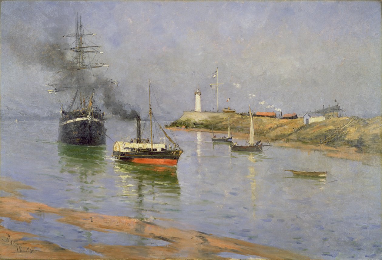 Havnen i Honfleur, 1886 af Frank Myers Boggs