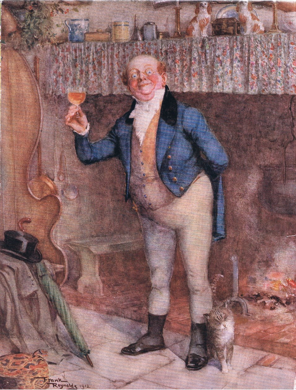 Mr Pickwick (Pickwick Papers) (farvelitografi) af Frank Reynolds