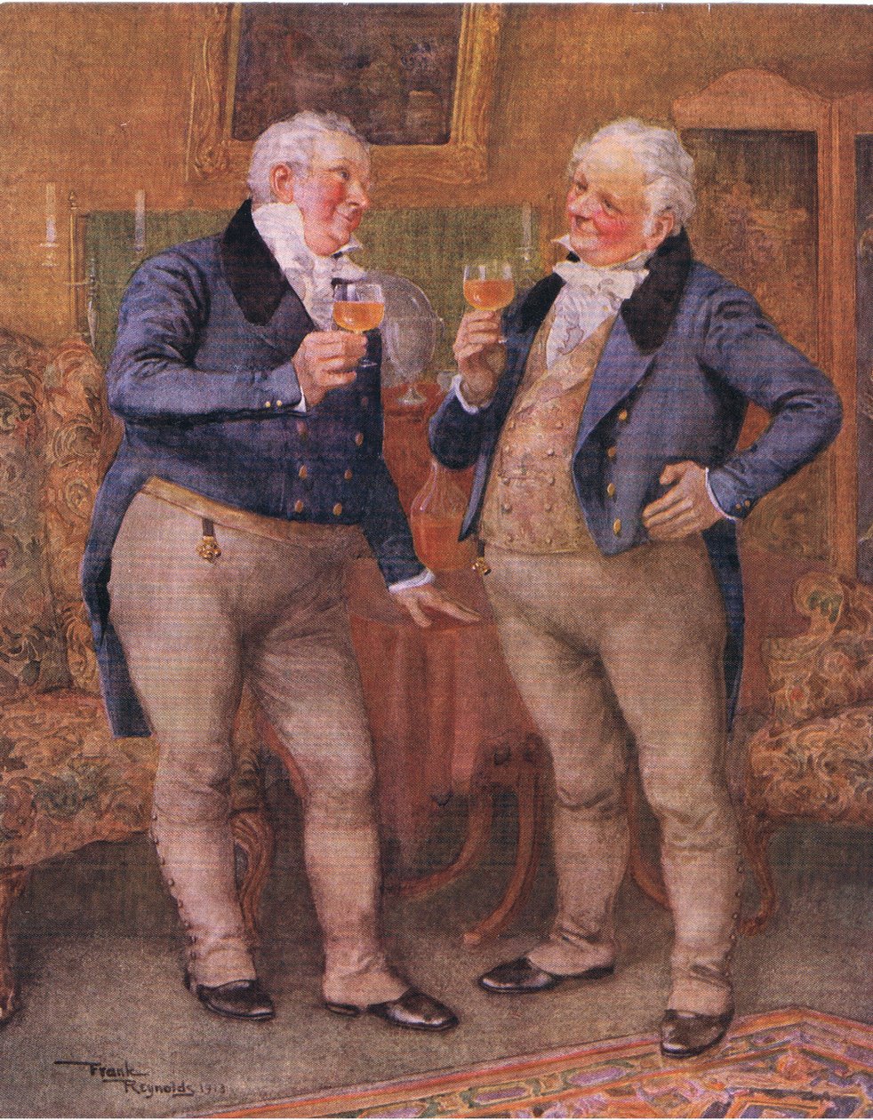Brødrene Cheeryble (Nicholas Nickelby) (farvelitografi) af Frank Reynolds