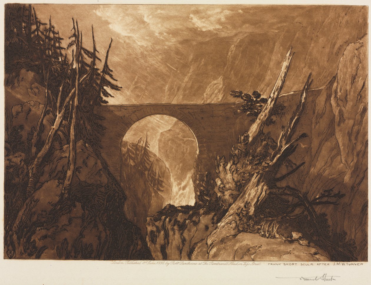 Little Devils Bridge, 1886. af Frank Short