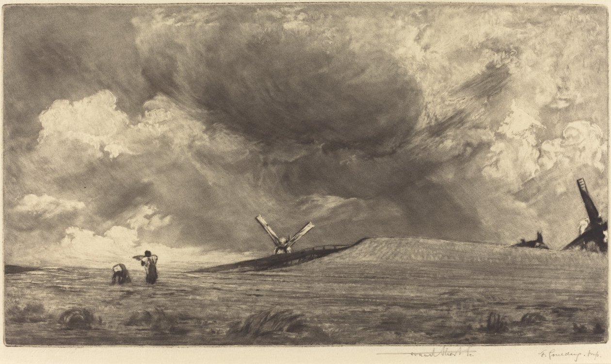 En Sussex Down af Frank Short, after John Constable