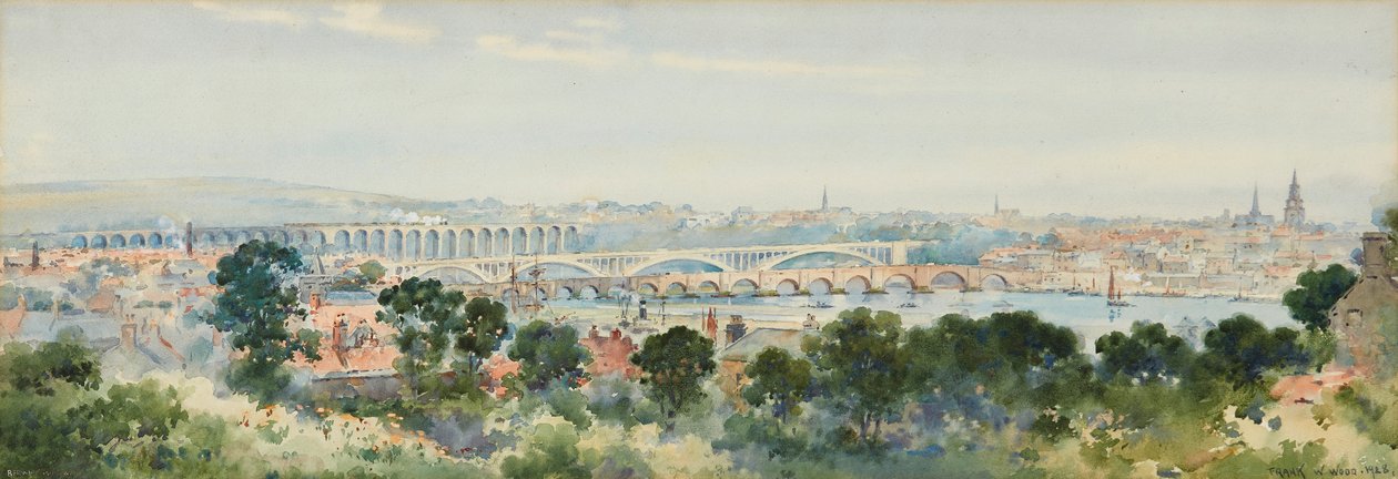 Berwick on Tweed (akvarel) af Frank Watson Wood