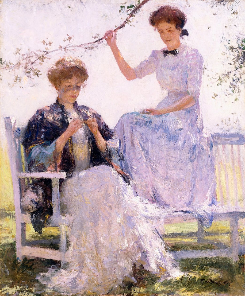 Sunshine and Shadow, ca. 1912 (olie på lærred) af Frank Weston Benson