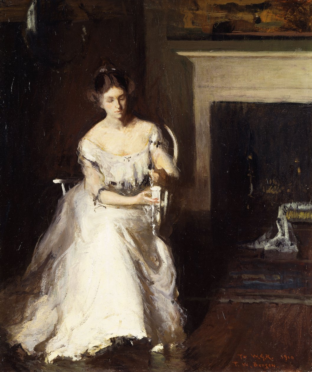 Kvinde beundrer blonder af Frank Weston Benson