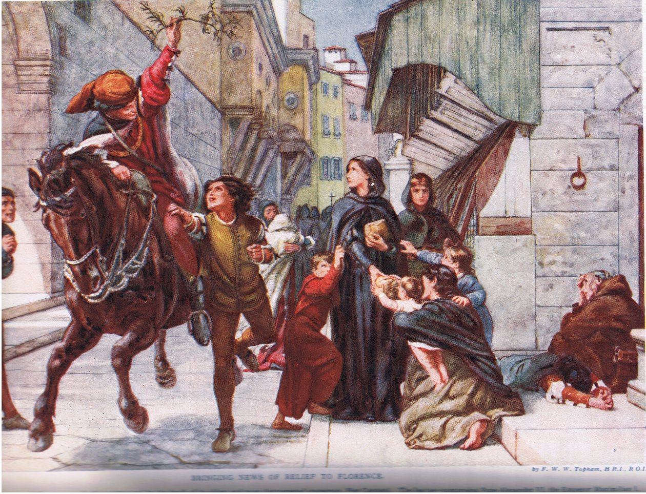 Bringing News of Relief to Florence, illustration fra "Hutchinson