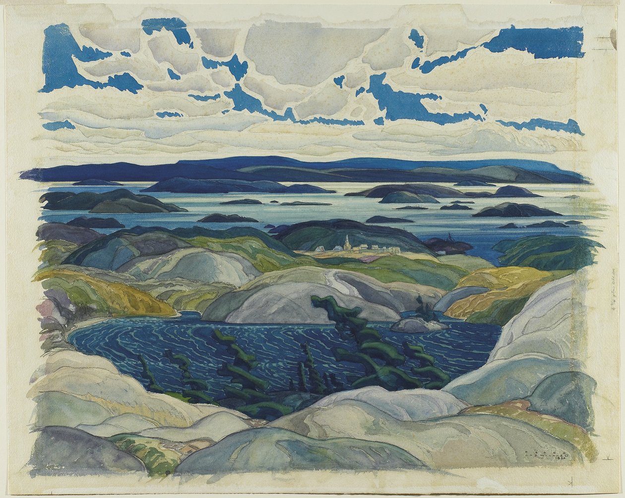 Bay of Islands, 1930 (wc på papir) af Franklin Carmichael