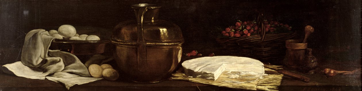 Stilleben med Brie, 1863 af François Bonvin