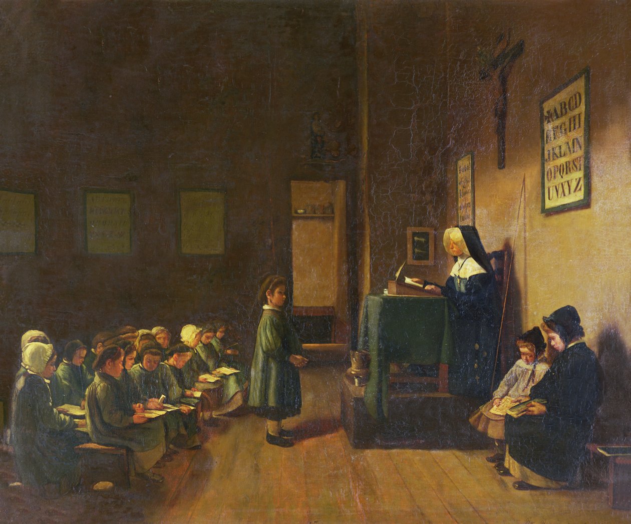 Skolestuen, 1876 af François Bonvin