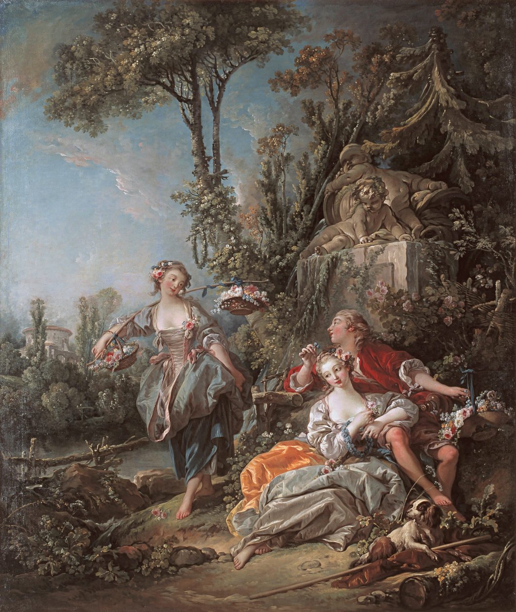 kærester i en park af François Boucher