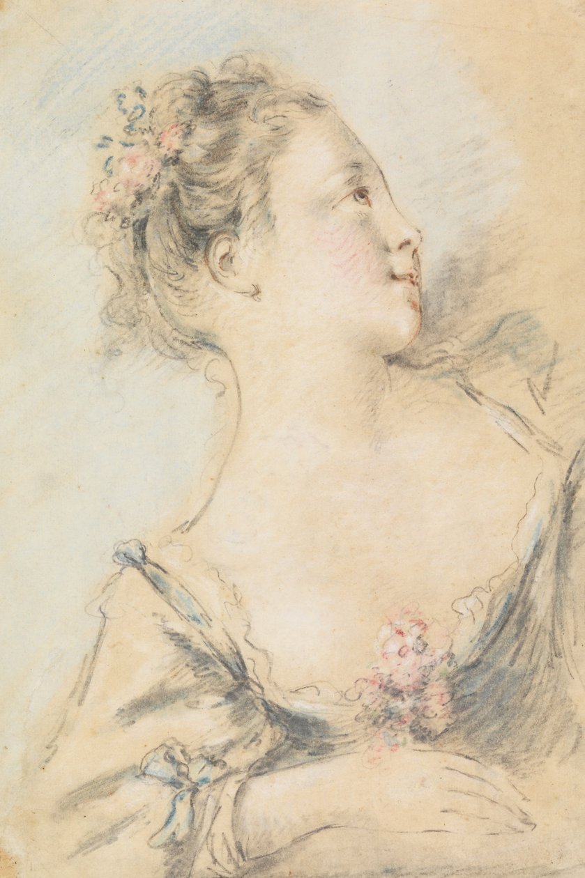 Buste af en ung pige af François Boucher