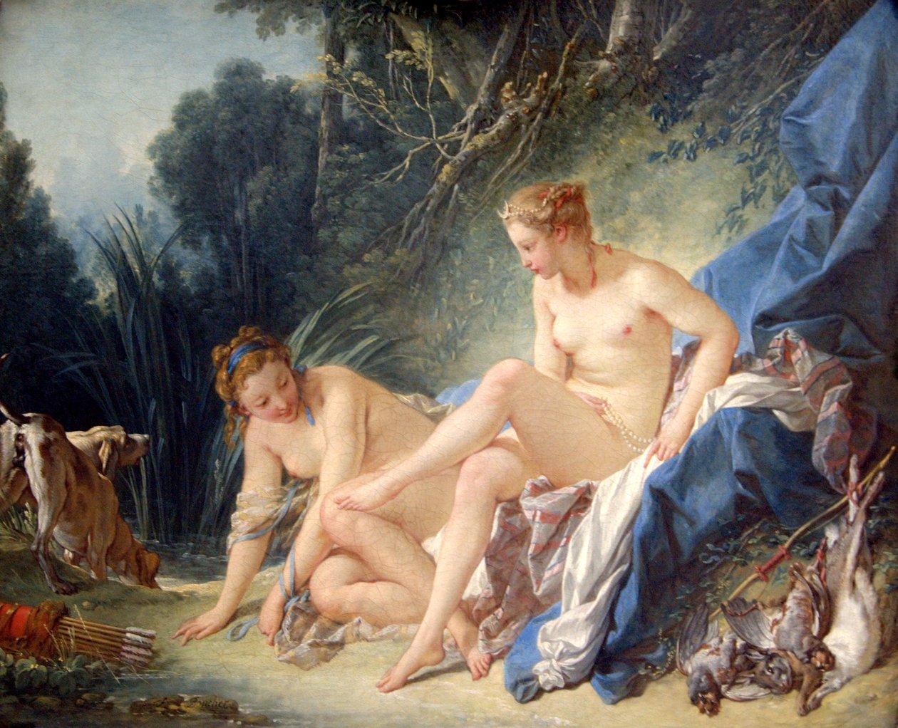 Diane kommer ud af badet af François Boucher