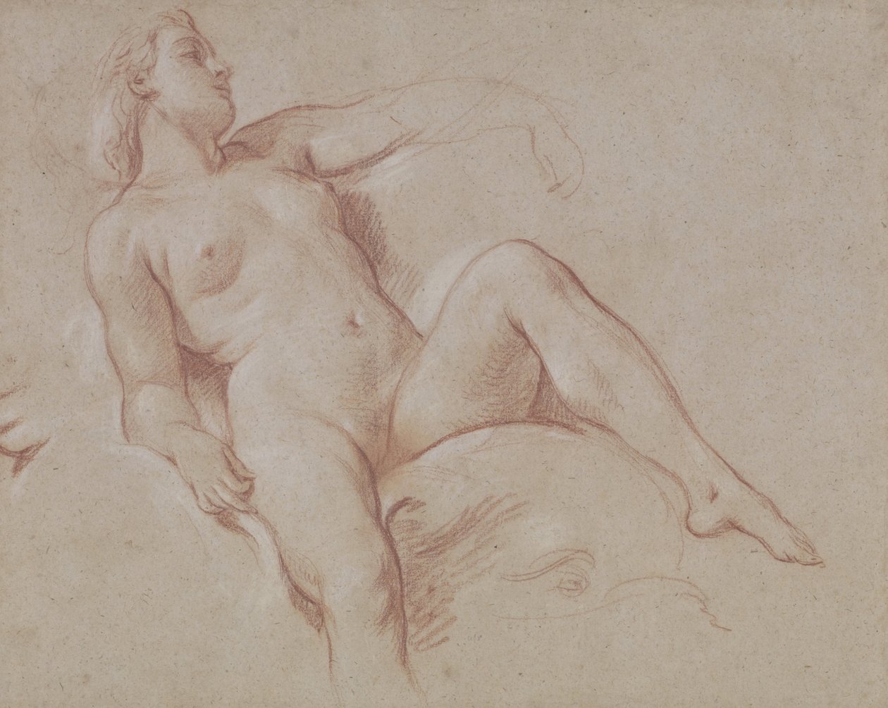 Kvindelig nøgen på en delfin af François Boucher