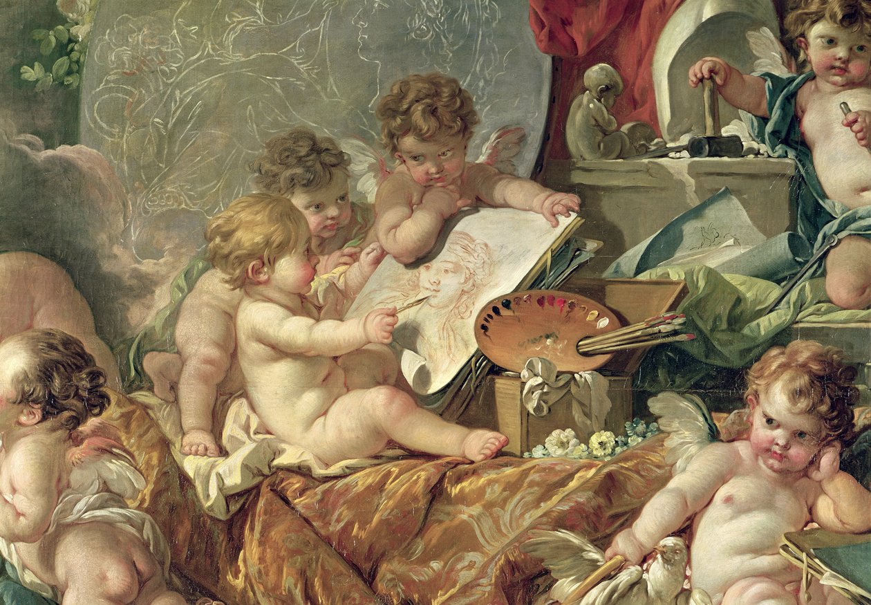 Genius Teaching the Arts, 1761 (detaljer) af François Boucher