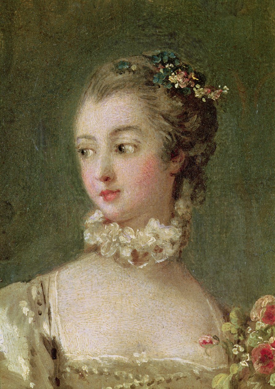Madame de Pompadour (1721-64) (detalje af 26230) af François Boucher