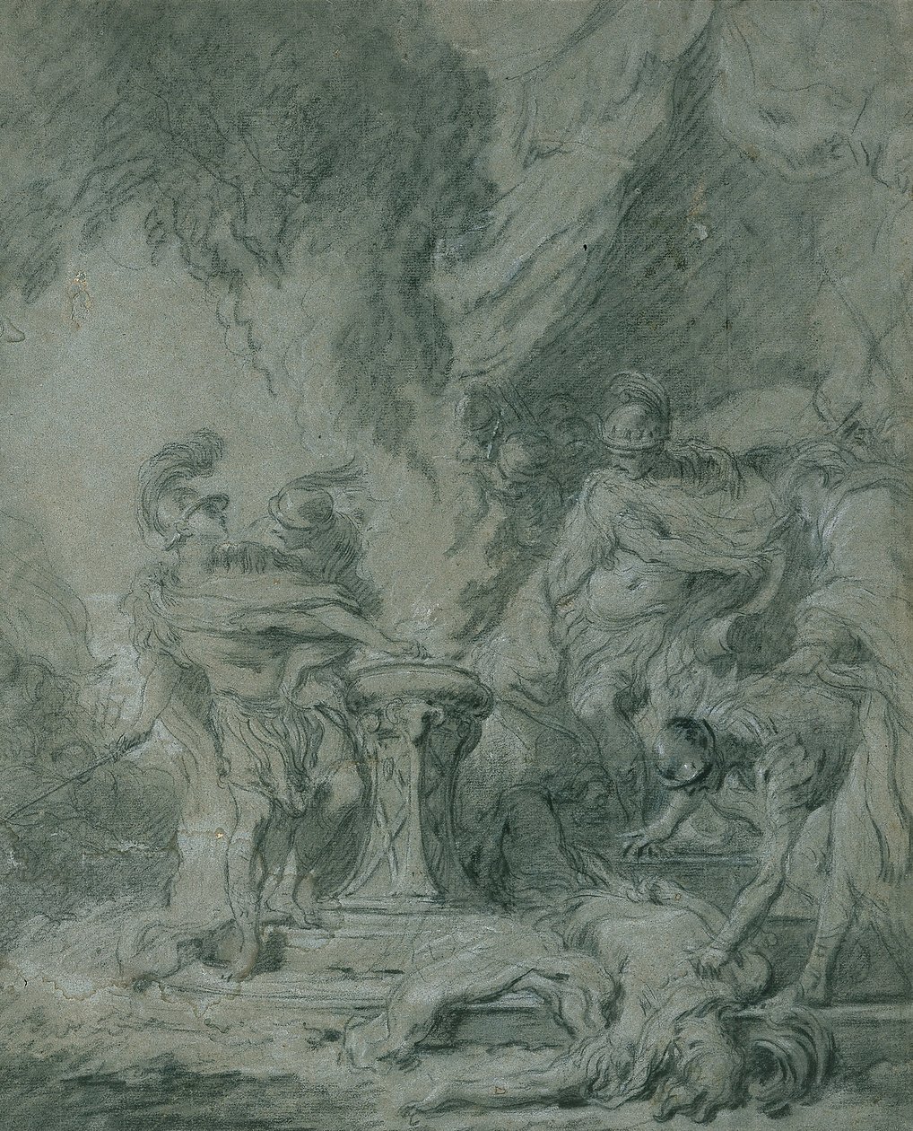 Mucius Scaevola stak hånden i ilden af François Boucher