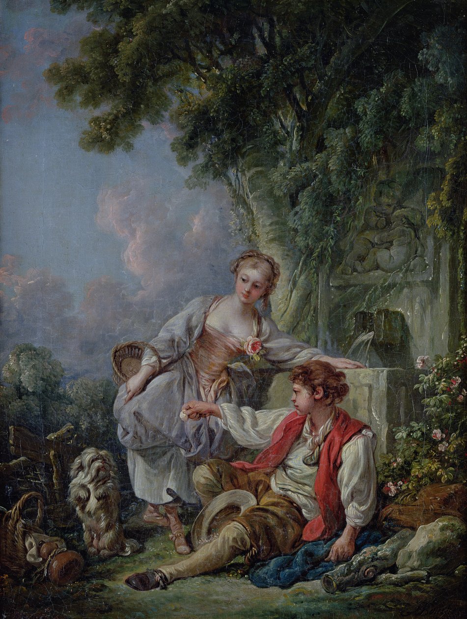 Obedience Rewarded, eller The Education of a Dog, 1768 af François Boucher