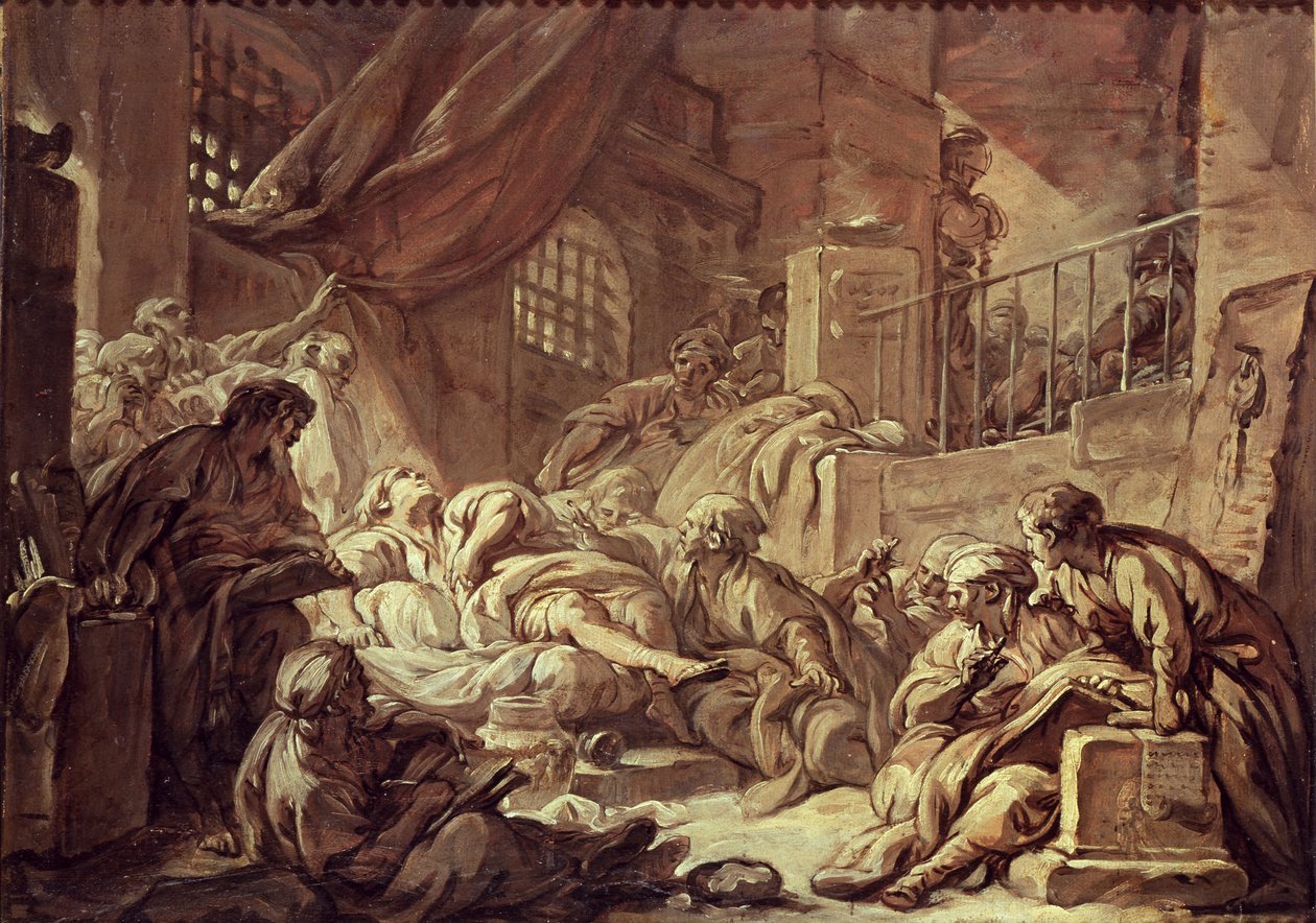 Studie til en fængselsscene af François Boucher
