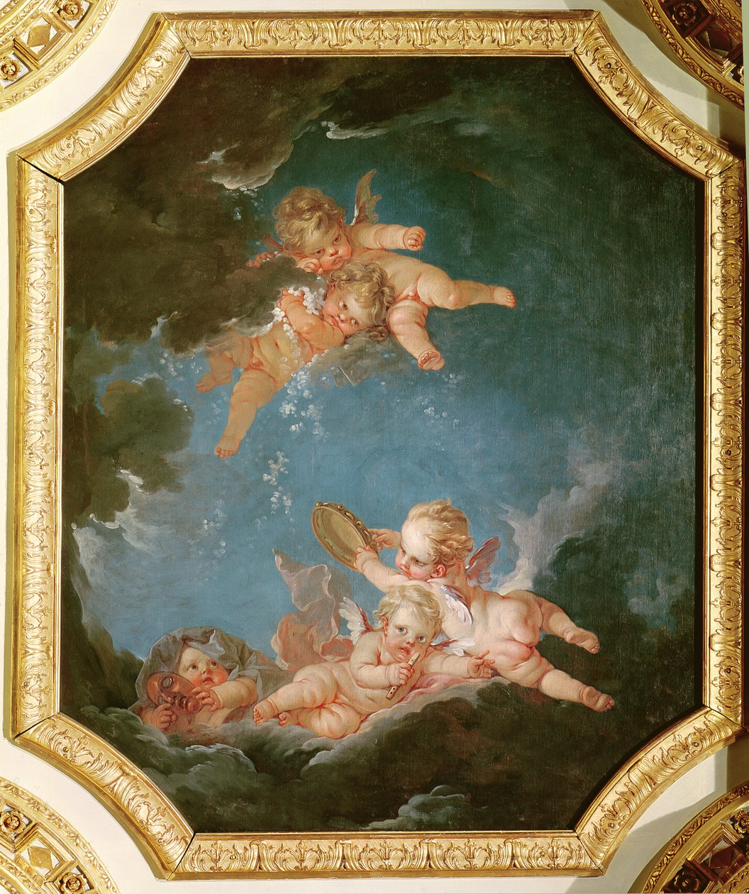 Vinter, fra en serie af de fire årstider i Salle du Conseil af François Boucher