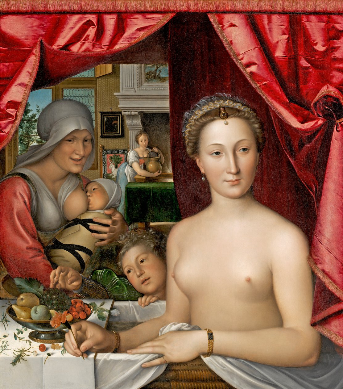 En dame i sit bad, ca. 1571 af François Clouet