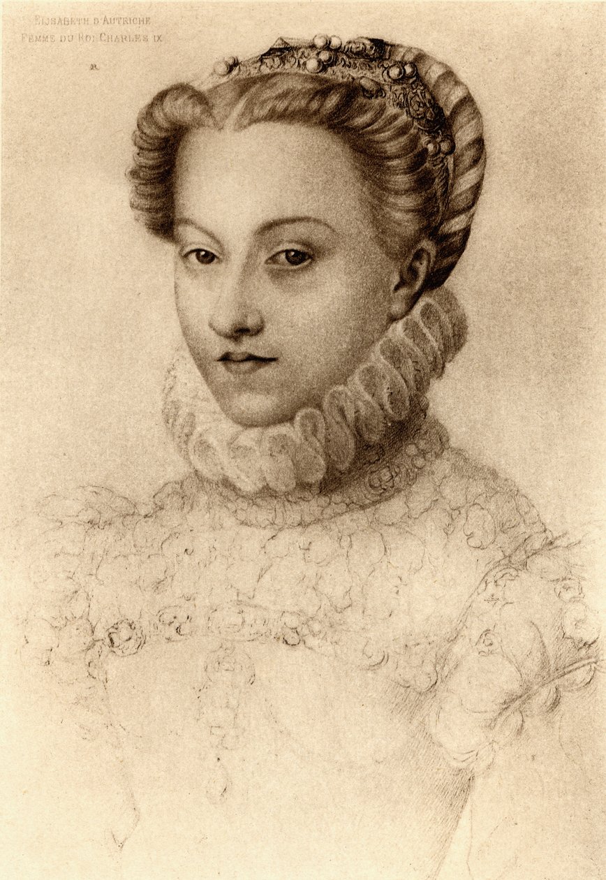 Elizabeth af Østrig, dronning af Frankrig (1554-92) af François Clouet