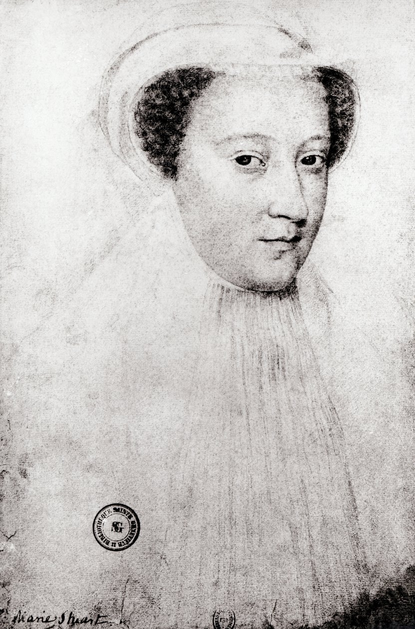 Mary, Queen of Scots (1542-87) i hvid sorg, 1560 af François Clouet